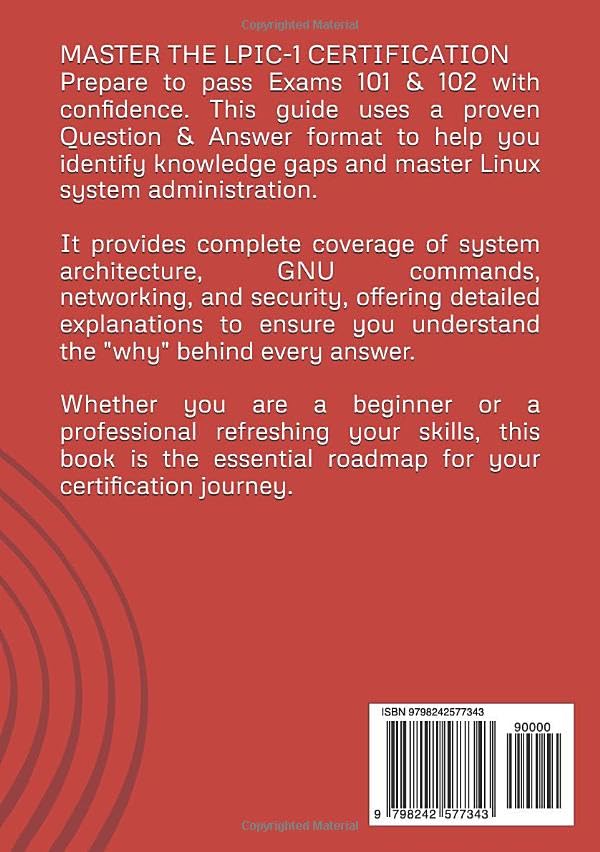 LPIC-1 Linux System Administration - Back Cover